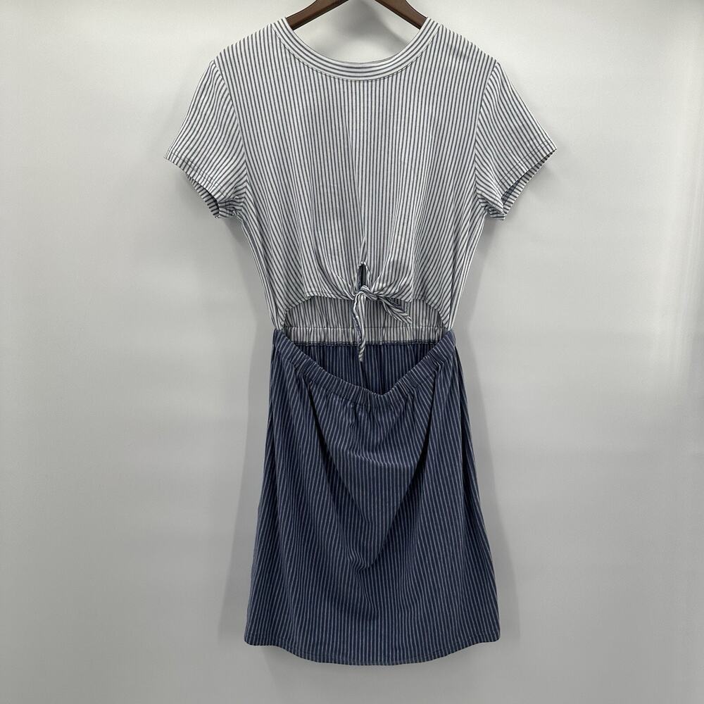 RVCA Dress Womens Medium‎ Blue Fade Out Striped Preppy Coastal
